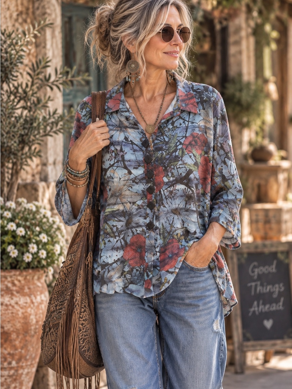 Et’Lois Artistic button down shirt size XL